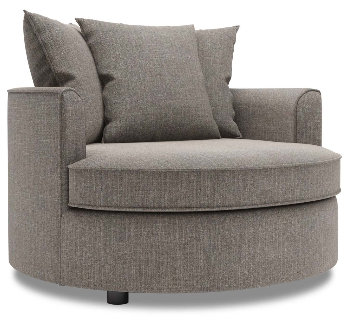 Fauteuil d’appoint enveloppant Sofa Lab personnalisable de 48 po fabriqué au Canada en tissu d’apparence lin - gris Luna Smoke | CUDD2391