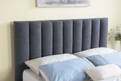 Kort &amp; Co. Lit plateforme rembourré Rain en tissu anthracite, capitonné - Queen Size | Lit plateforme rembourré Rain de Kort &amp; Co. en tissu anthracite capitonné - format grand lit