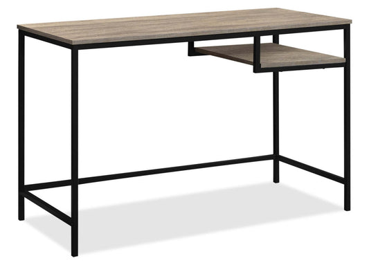 Bureau Frankie 48 avec étagère - Taupe|Bureau Frankie de 48 po avec étagère - taupe