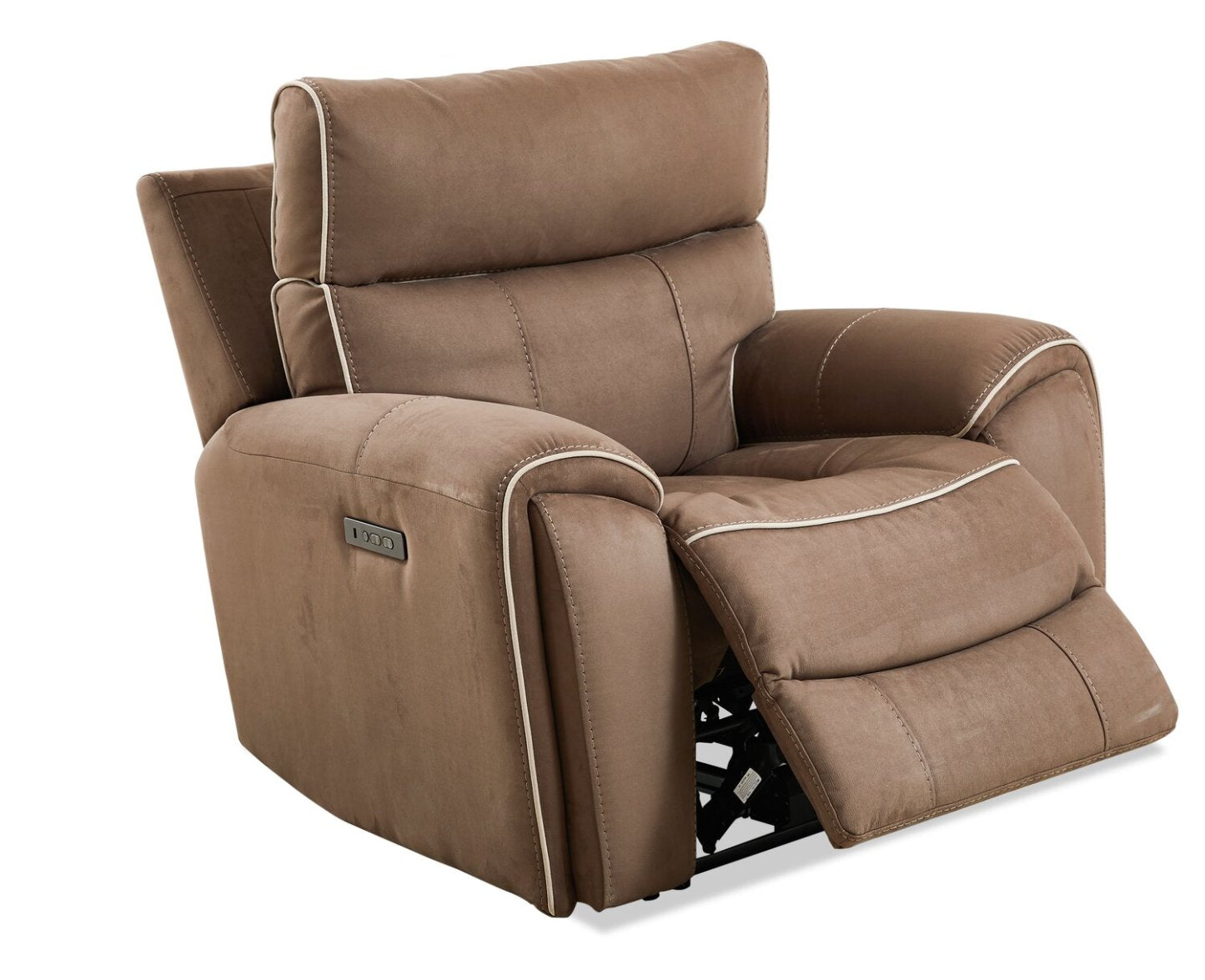 Cindy Crawford Home Newport 43 Fauteuil à inclinaison électrique en suédine avec appuie-tête électrique - taupe