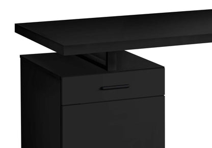 Bureau réversible Remi 47.25 avec tiroir et armoire - Noir|Bureau réversible Remi de 47,25 po avec tiroir et armoire - noir