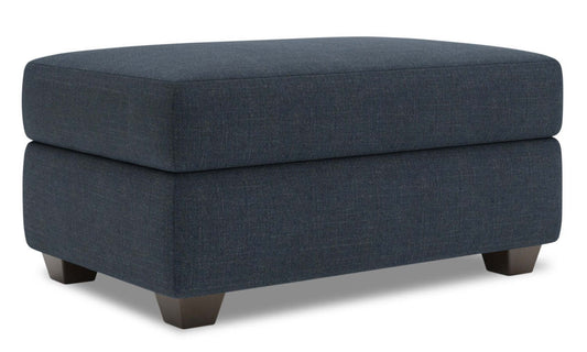 Fabriqué au Canada Pouf de rangement personnalisable The Trunk 39 en tissu d'apparence lin - bleu Luna Sailor | Pouf de rangement The Trunk de Sofa Lab de 39 po fabriqué au Canada en tissu d’apparence lin - bleu Luna Sailor | TRUN2491