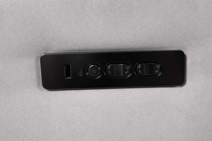 Cindy Crawford Home Newport 6-Piece Faux Suede Power Reclining Sectional with Armless Reclining Chair - Grey | Sofa sectionnel à inclinaison électrique Newport de Cindy Crawford Home 6 pièces en suédine avec fauteuil inclinable sans accoudoirs - gris