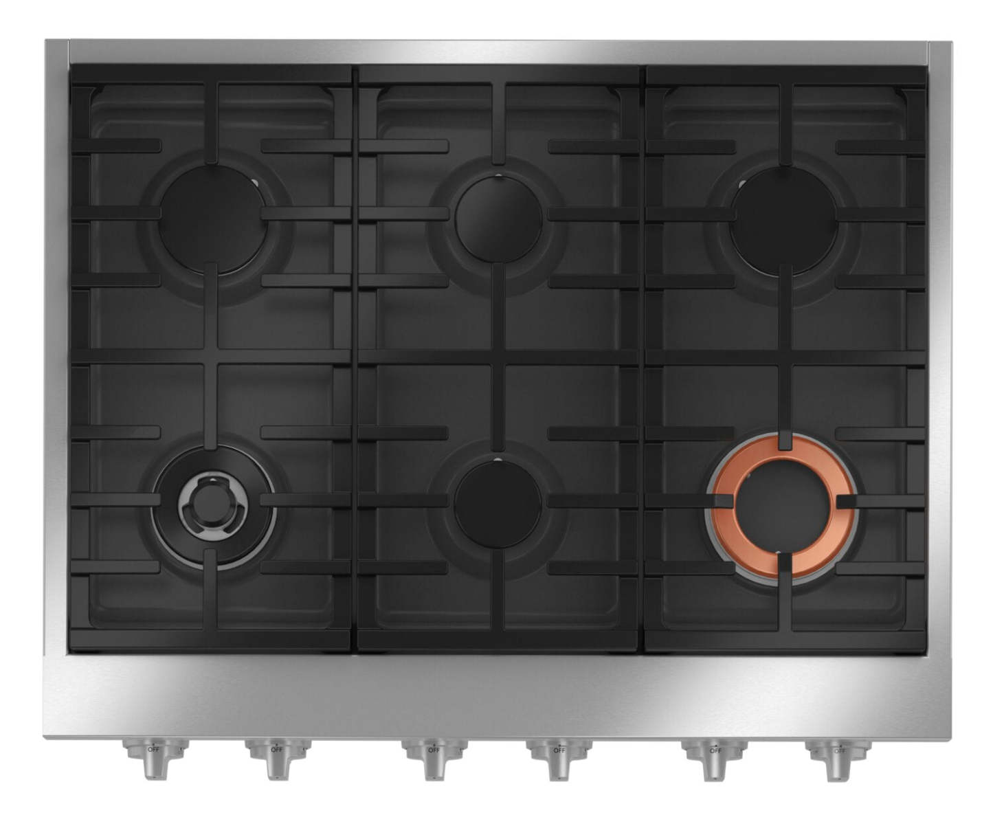 Cafe 36 6-Element Gas Cooktop - Stainless - CGU366P2TS1 | Surface de cuisson à gaz Café de 36 po à 6 éléments - acier inoxydable - CGU366P2TS1