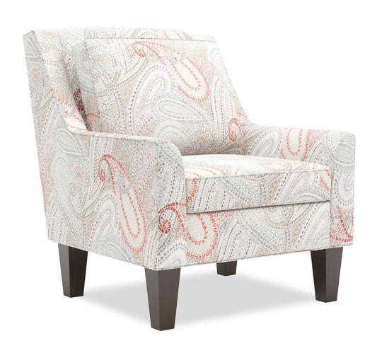 Fauteuil d’appoint club Sofa Lab personnalisable en tissu 29 po avec pattes en bois - Eden multicolore | Made in Canada Sofa Lab Customizable Club 29 Fabric Accent Chair with Wood Legs - Eden Multicolour | CLUB1834