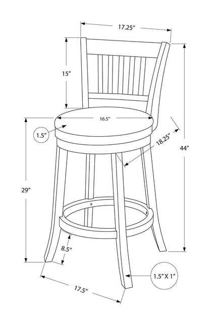 Tabouret de bar Rory avec siège pivotant, tissu en cuir végétalien - Marron | Tabouret de bar Rory en tissu de cuir végétalien avec siège pivotant - brun