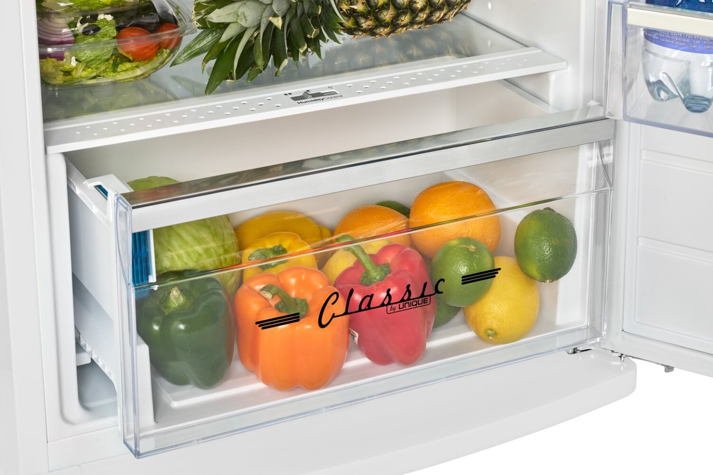 Unique Classique Rétro 24 11 Pi Cu. Réfrigérateur à congélateur supérieur – Blanc guimauve - UNQ-310L W TM | Réfrigérateur Classic Rétro d'Unique de 24 po et de 11 pi3 à congélateur supérieur - blanc guimauve - UNQ-310L W TM