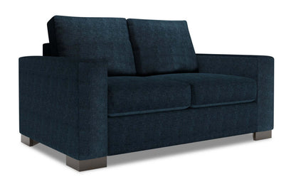 Fabriqué au Canada Canapé Personnalisable Lab Track 62 Canapé en Chenille avec Accoudoirs de Piste - Bleu Indigo de Luxe | Causeuse Track de Sofa Lab de 62 po fabriquée au Canada en tissu d’apparence lin - bleu Indigo de Luxe | TR203193