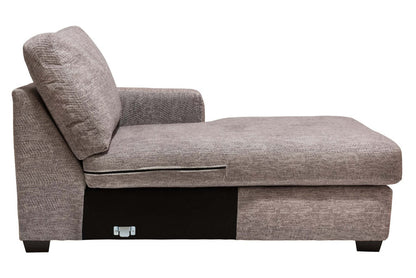Sofa sectionnel de droite Luxe 3 pièces fabriqué au Canada en tissu avec coussins amovibles - gris colombe Zaftig