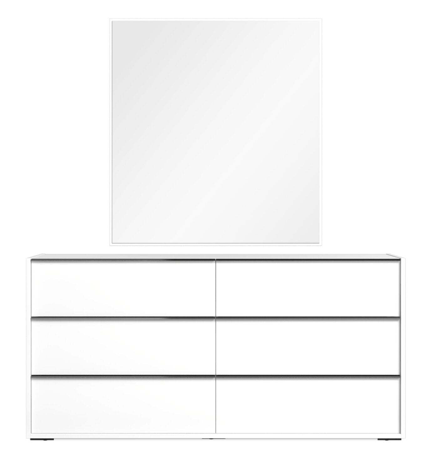 Miroir de commode de chambre Raia - Fabriqué en Italie, Moderne - Blanc | Miroir de commode de chambre à coucher Raia - fabriqué en Italie - blanc