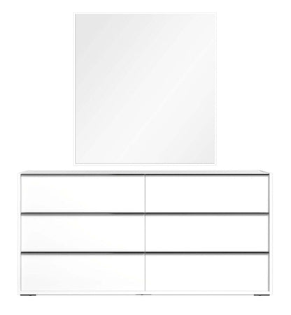 Miroir de commode de chambre Raia - Fabriqué en Italie, Moderne - Blanc | Miroir de commode de chambre à coucher Raia - fabriqué en Italie - blanc