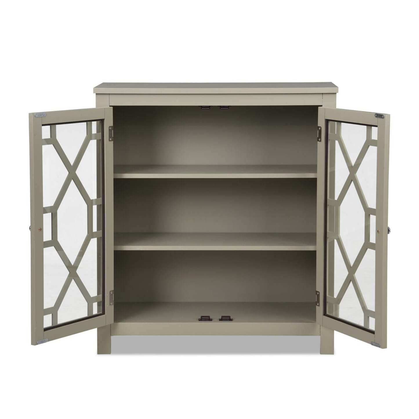 Armoire d'appoint Clary 31,5 avec portes en verre - Gris|Armoire décorative Clary de 31,5 po avec portes en verre - grise