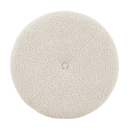 Ontario 14,75 po Pouf de rangement rond en tissu - blanc