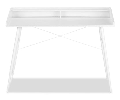Bureau Jeremy 47.25 avec petite niche - Blanc|Bureau Jeremy de 47,25 po avec petite crédence - blanc
