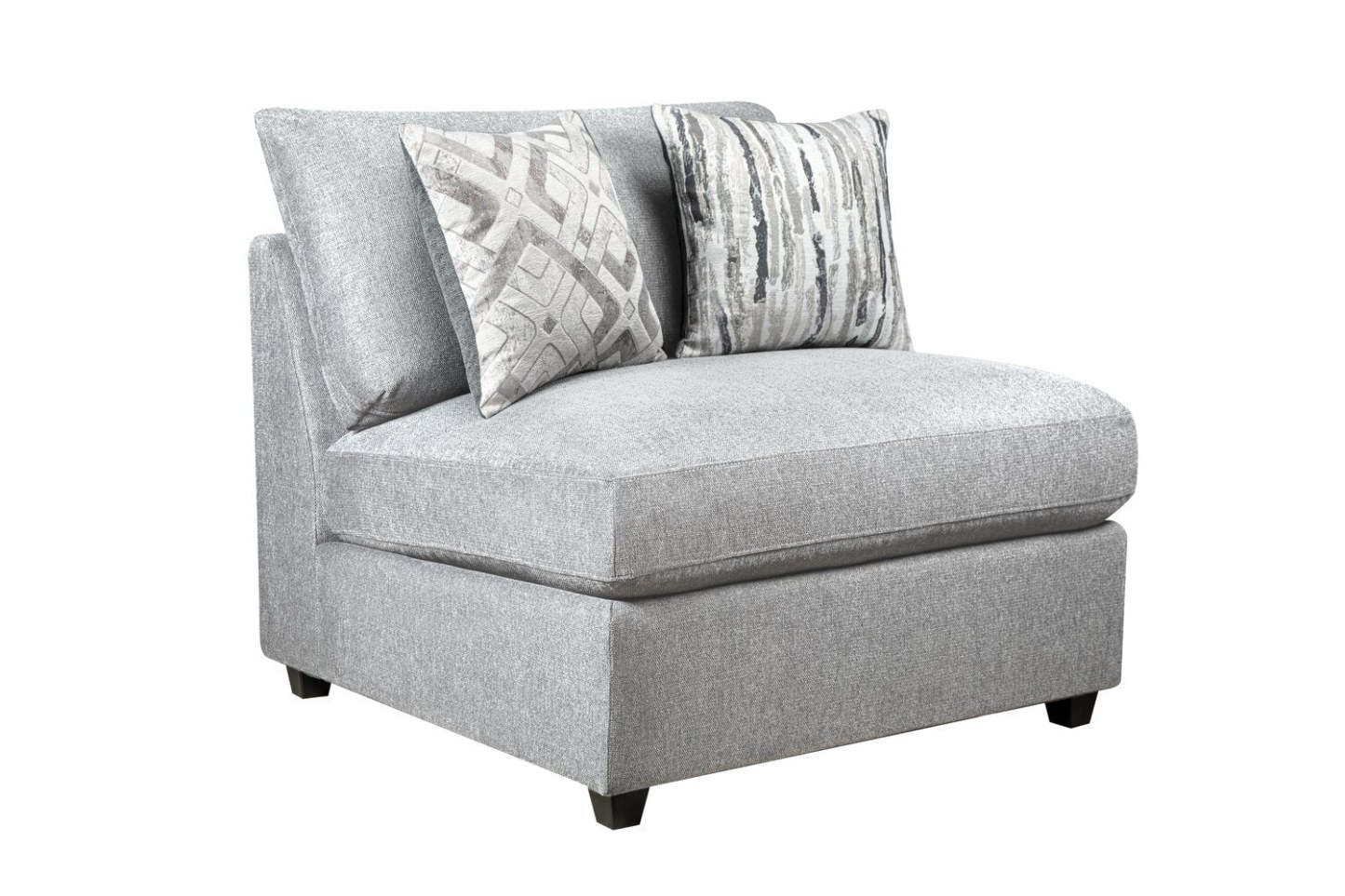 Sofa sectionnel modulaire Evolve de Scott Living 4 pièces en tissu d’apparence lin avec coussins en duvet et plumes - gris