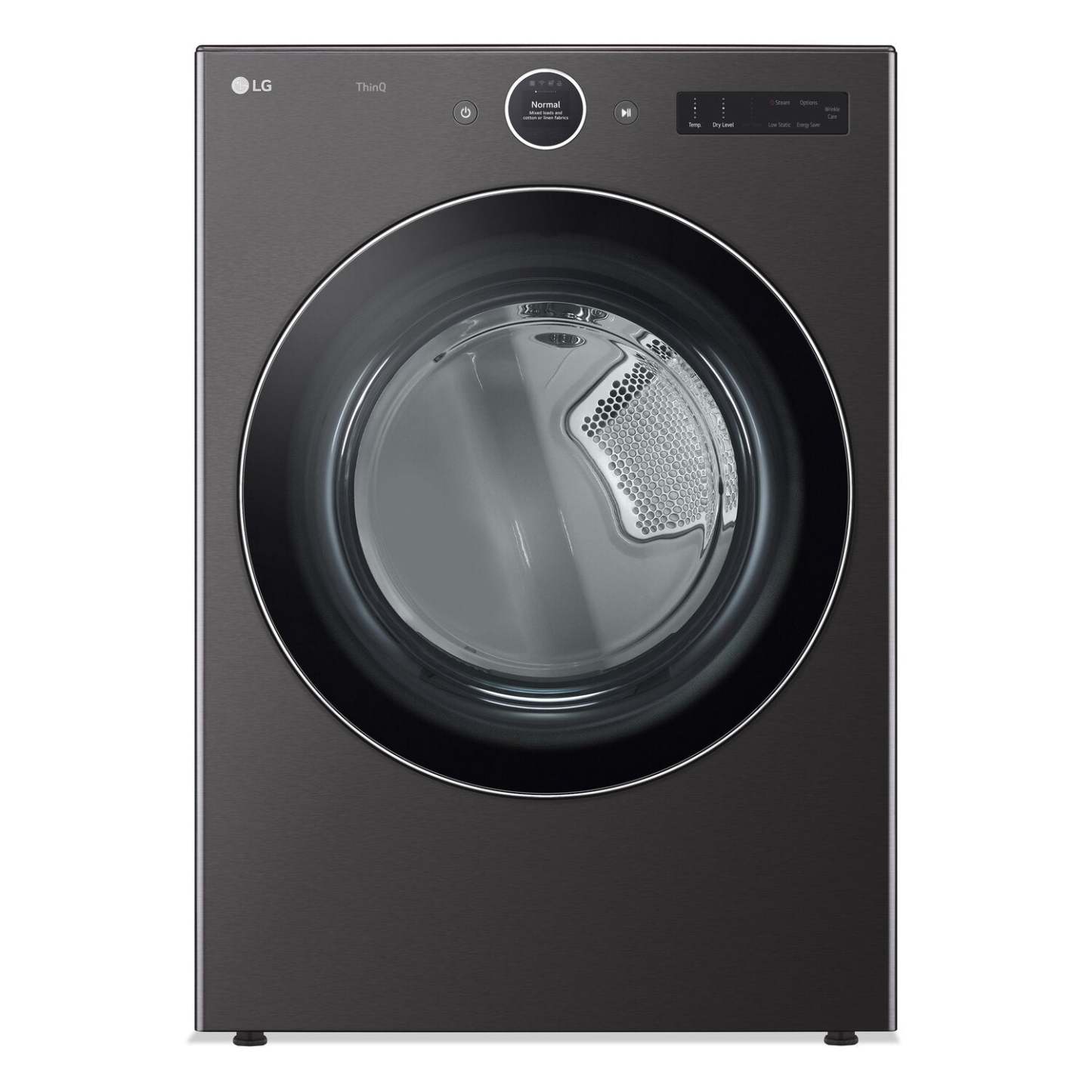 Sécheuse électrique intelligente LG de 7,4 pi³ avec vapeur - acier noir - superposable - DLEX6700B | LG 7.4 Cu. Ft. Smart Electric Dryer with Steam - Black Steel - Stackable - DLEX6700B