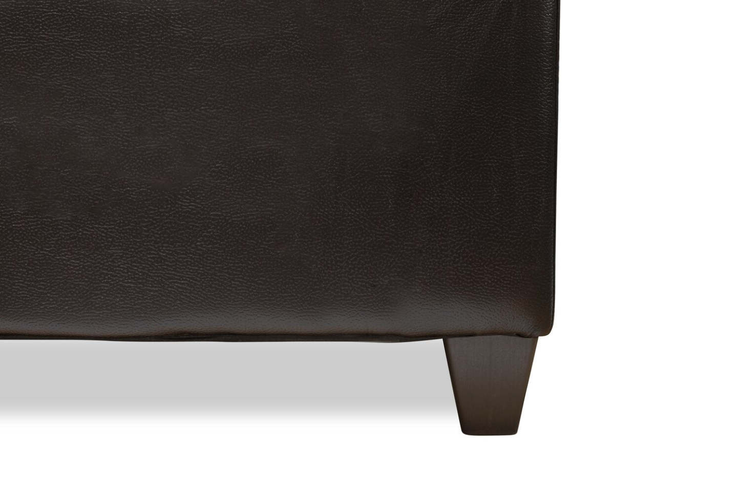 Fabriqué au Canada Pouf Addison 37 en similicuir - Noir mûre | Pouf Addison de 37 po fabriqué au Canada d'apparence cuir - noir mûre