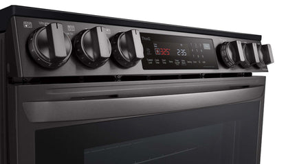 Cuisinière électrique intelligente LG de 6,3 pi³ avec friture à air et convection ProBake Convection® - Résistant aux taches noir en acier inoxydable…