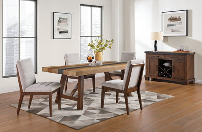 Table de salle à manger Boden de 78 po (L) avec base à tréteaux - brune