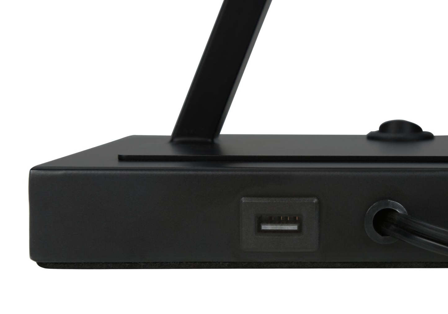 25 Lampe de table en métal noir avec chargement USB|Lampe de table de 25 po en métal noir avec recharge USB