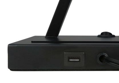 25 Lampe de table en métal noir avec chargement USB|Lampe de table de 25 po en métal noir avec recharge USB