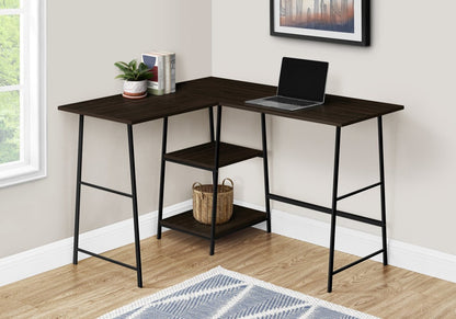 Evlin 42 L-Shaped Office Desk with Shelves - Espresso|Bureau en forme de L Evlin de 42 po à tablettes - espresso