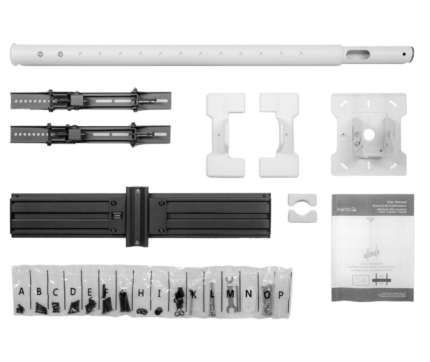 Support TV Plafond Kanto CM600 entièrement articulé pour téléviseurs de 30 po à 70 po - CM600W | CM600WCM