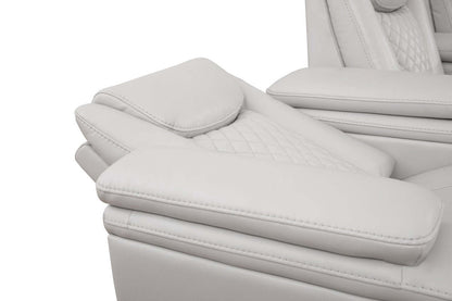 Cinema 79.6 Tissu d'apparence cuir Sièges de cinéma maison inclinables électriquement avec deux sièges - Gris brume cosmique