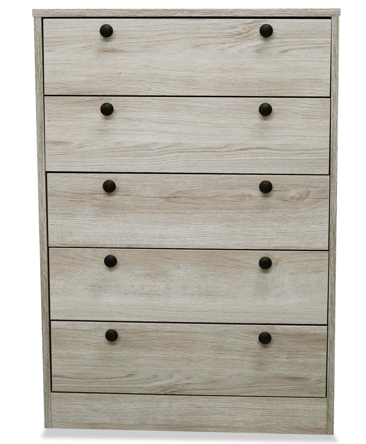 Commode de chambre à coucher Hart, 5 tiroirs, 24,6 l x 36,2 h, fabriquée au Canada - Blanc | Commode verticale Hart de 24,6 po (L) x 36,2 po (H) à 5 tiroirs pour la chambre à coucher, fabriquée au Canada - blanche