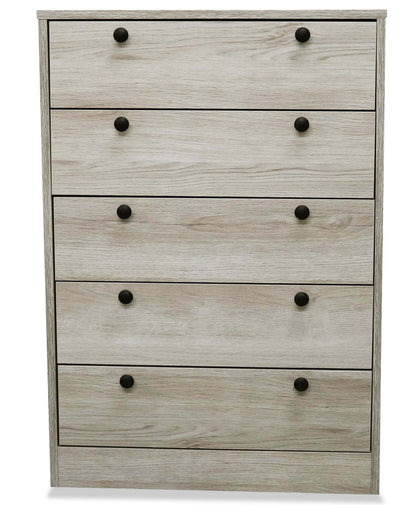 Commode de chambre à coucher Hart, 5 tiroirs, 24,6 l x 36,2 h, fabriquée au Canada - Blanc | Commode verticale Hart de 24,6 po (L) x 36,2 po (H) à 5 tiroirs pour la chambre à coucher, fabriquée au Canada - blanche