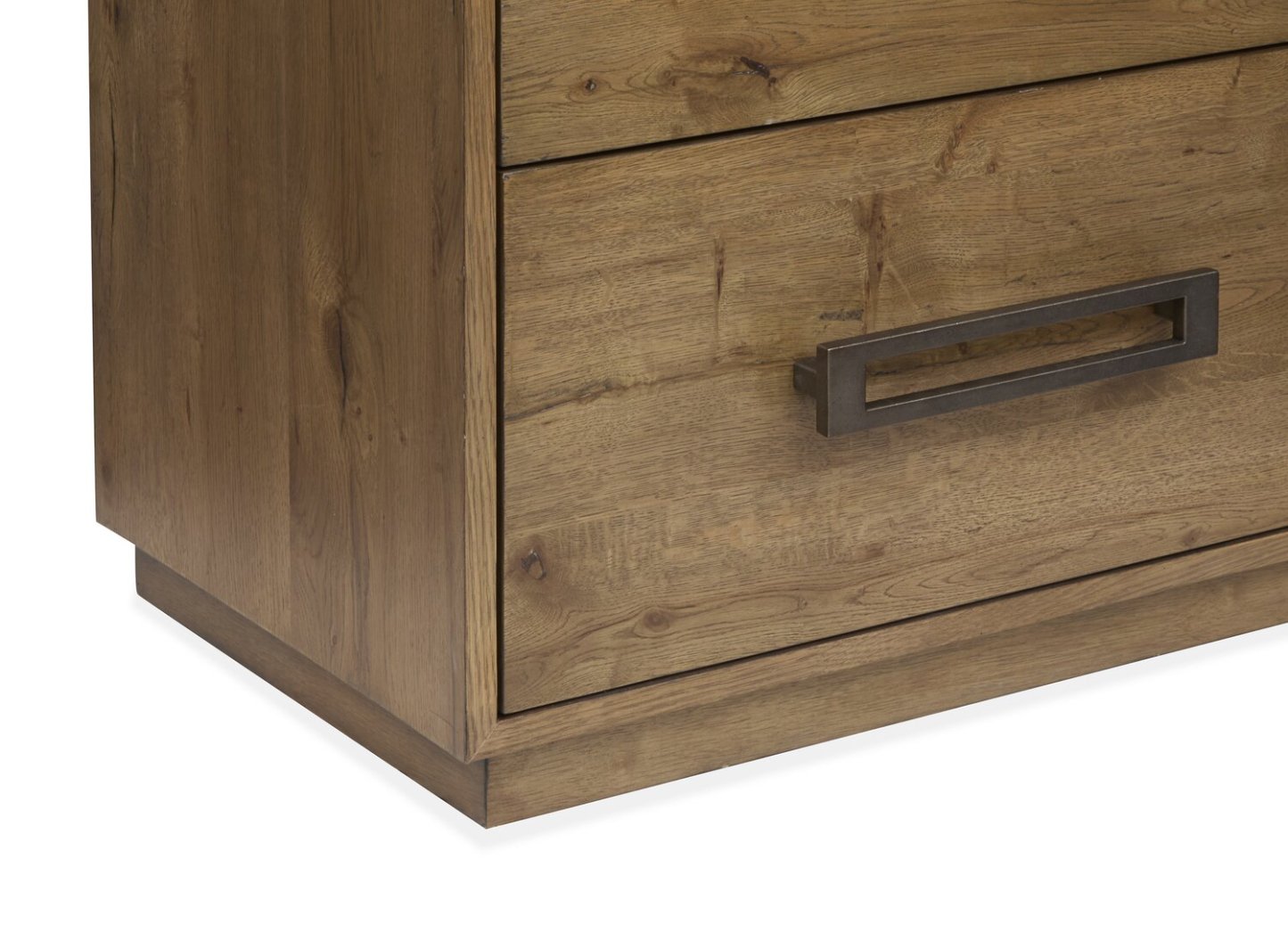 Table de nuit Henri à 2 tiroirs avec ports USB, 26 L x 26 H, Bois - Marron | Table de nuit Henri de 26 po (l) x 26 po (H) en bois à 2 tiroirs avec ports USB - brune