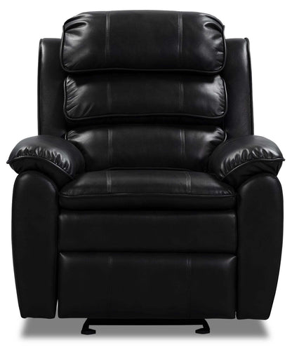 Adam 34.45 Fauteuil inclinable coulissant en tissu d'apparence cuir - Noir | Fauteuil coulissant inclinable Adam de 34,45 po en tissu d'apparence cuir - noir