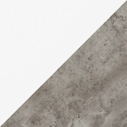 Bureau réversible Clayton 47.25 avec 3 tiroirs - Blanc/Aspect Béton|Bureau réversible Clayton de 47,25 po à 3 tiroirs - blanc et apparence béton