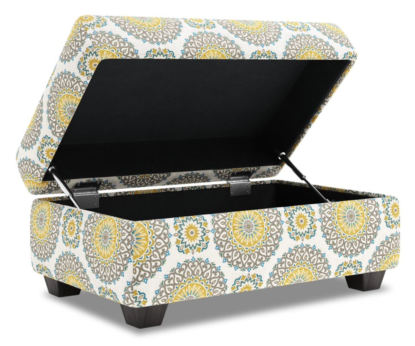 Fabriqué au Canada Pouf de rangement personnalisable The Trunk 39 en tissu - Jade multicolore | Pouf de rangement The Trunk de Sofa Lab de 39 po fabriqué au Canada en tissu - Jade multicolore | TRUN1140