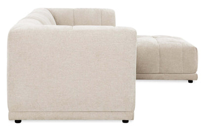 Sofa sectionnel modulaire Oaklyn Kort & Co. 4 pièces en tissu avec pouf et coussins de siège capitonnés - beige