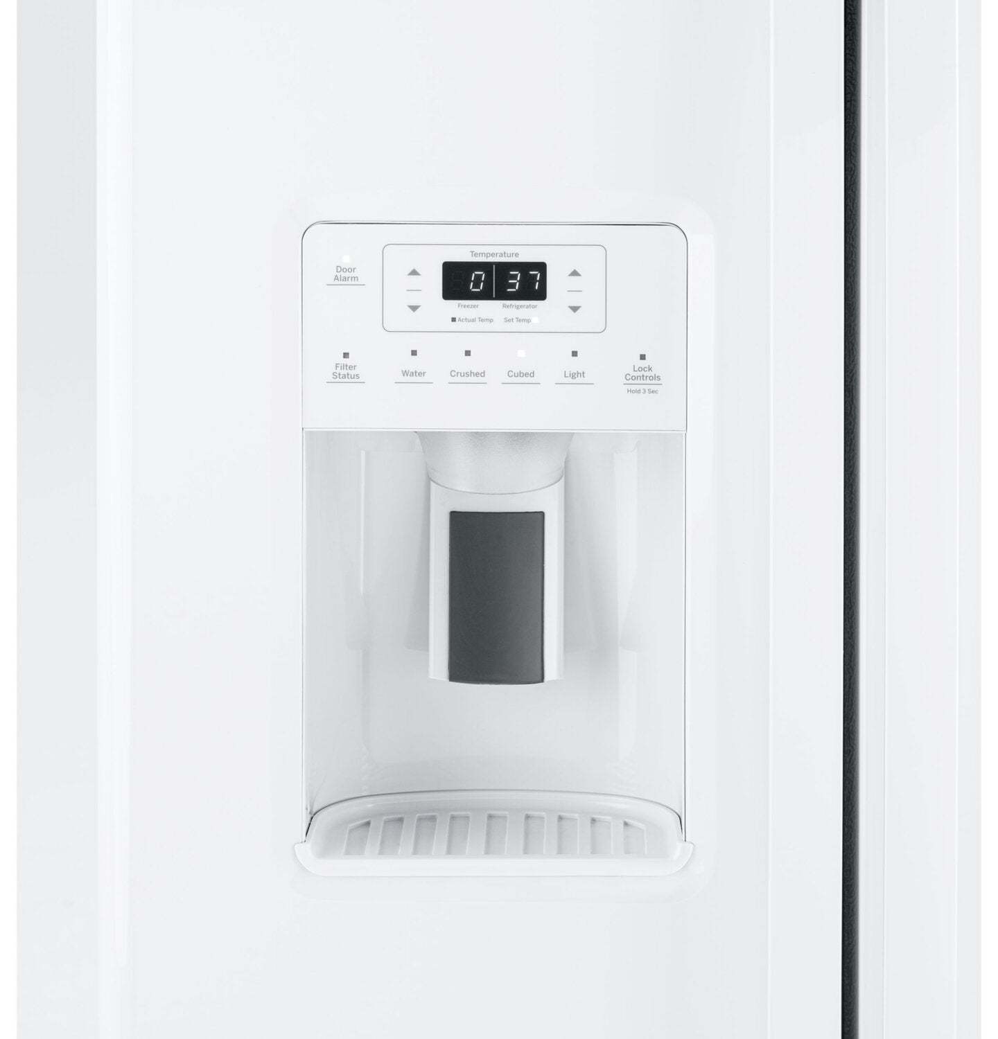 Réfrigérateur GE de 33 po et de 23,2 pi³ à compartiments juxtaposés - blanc - GSS23GGPWW | GE 33 23.2 Cu. Ft. Side-by-Side Refrigerator - White - GSS23GGPWW