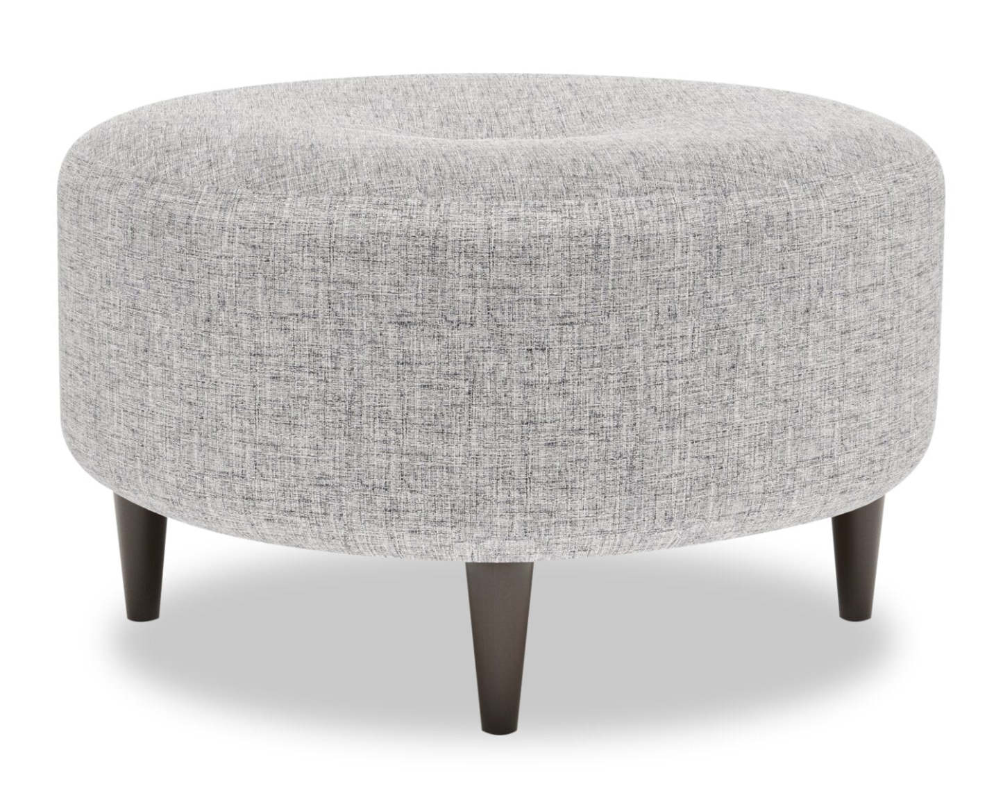 Fabriqué au Canada Sofa Lab personnalisable Pouf The Curve 31 en tissu d'apparence lin - Luna Domino gris | Pouf The Curve de Sofa Lab de 31 po fabriqué au Canada en tissu d'apparence lin - gris Luna Domino | CURV2191
