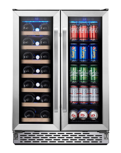 TCL 23.4 5.3 Cu. Ft. Dual-Zone Wine Cooler - Stainless Steel - B422D-CA | Refroidisseur à vin TCL de 5,3 pi3 et de 23,4 po à 2 zones - acier inoxydable - B422DCA | TCLB442D