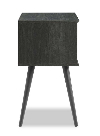 Table de nuit Mori à 2 tiroirs, 18 L x 25,75 H - Noir | Table de nuit Mori de 18 po (l) x 25,75 po (H) à 2 tiroirs - noire