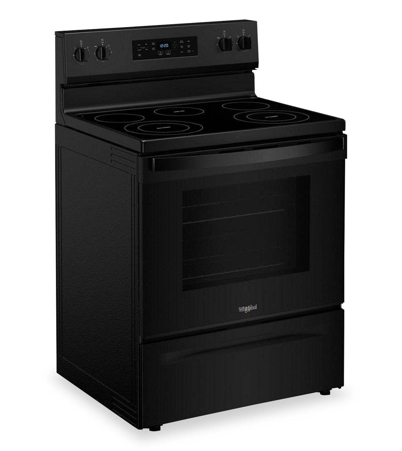 Cuisinière électrique Whirlpool de 30 po et de 5,3 pi3 avec 5 éléments - noire - YWFES3330RB | Whirlpool 30 5.3 Cu. Ft. Electric Range with 5 Elements - Black - YWFES3330RB