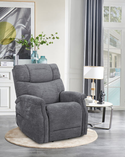 Claire 34 Fauteuil basculeur à inclinaison électrique en tissu de chenille - gris granite