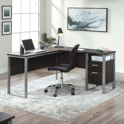Rayna 59.84 L-Shaped Office Desk with 2-Drawers - Bureau en forme de L Rayna de 59,84 po avec 2 tiroirs - noyer foncé