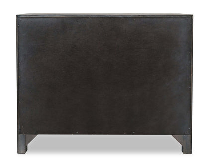 Armoire d'appoint en bois massif Keena 40 - Gris|Armoire décorative Keena de 40 po en bois massif - grise