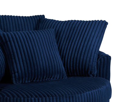 Fauteuil d'appoint Cuddler Grande de 48 po fabriqué au Canada en tissu chenille - bleu Groove Midnight