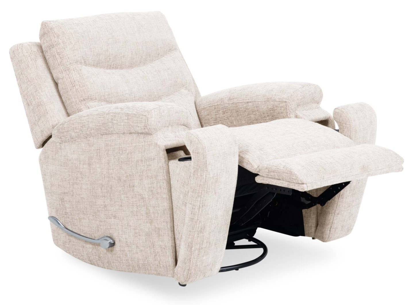 Fauteuil coulissant inclinable Hudson de 40 po en tissu chenille avec 2 porte-gobelets - taupe