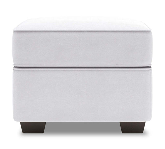 Fabriqué au Canada Canapé personnalisable Lab Roll 24 en tissu d'apparence lin - Pax blanc glace | Pouf Roll de Sofa Lab de 24 po fabriqué au Canada en tissu d'apparence lin - blanc Pax Ice | RO803449