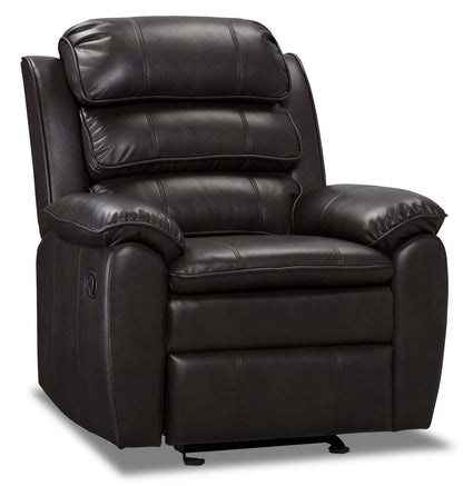 Adam 34.45 Fauteuil inclinable coulissant en tissu d'apparence cuir marron | Fauteuil coulissant inclinable Adam de 34,45 po en tissu d'apparence cuir brun