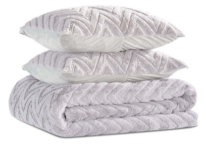 Ensemble d'édredon Tilda 3 pièces pour lit double/grand lit - Gris | Ensemble d'édredon Tilda 3 pièces pour lit double ou grand lit - gris | TILDA3FQ