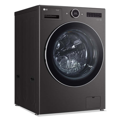Laveuse à la vapeur intelligente haute efficacité LG à chargement frontal de 5,8 pi³ - acier noir - empilable - WM6700HBA | LG 5.8 Cu. Ft. Smart Front-Load High-Efficiency Steam Washer - Black Steel - Stackable - WM6700HBA