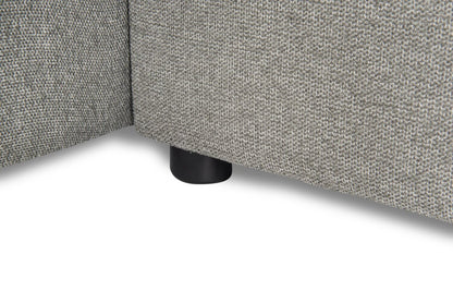Savvy 2-Piece Left-Facing Linen-Look Fabric Sectional with Adjustable Headrests, Cupholders and USB Port - Grey | Sofa sectionnel de gauche Savvy 2 pièces en tissu d’apparence lin avec appuie-têtes réglables, porte-gobelets et port USB - gris